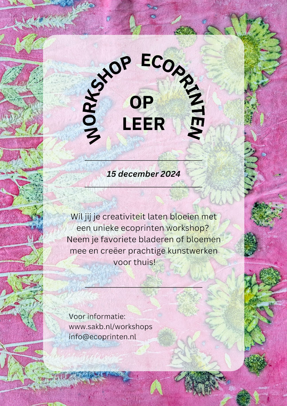 Workshop eco printen op leer