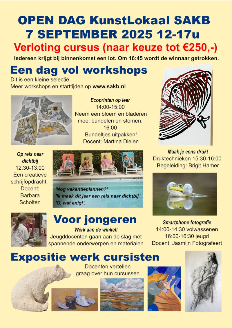 Open Dag KunstLokaal SAKB 2025 flyer