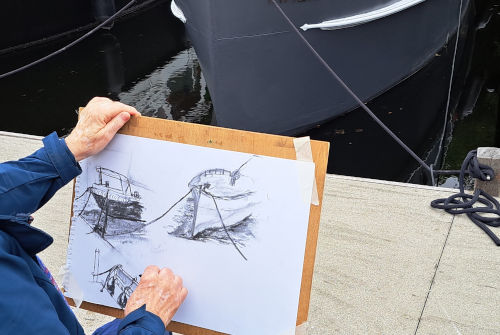 Workshops Tekenen en schilderen in de haven